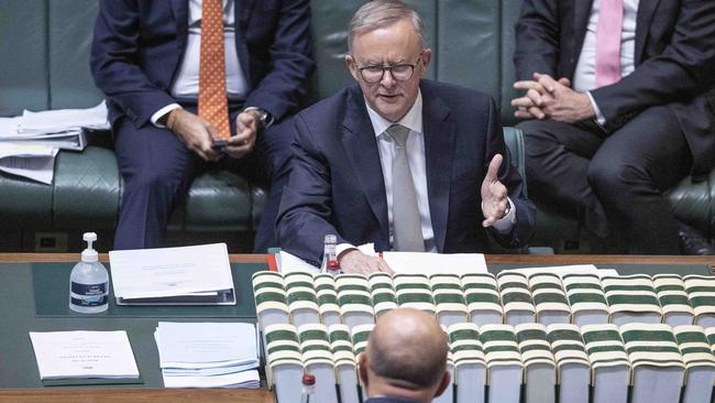 Prime Minister Anthony Albanese takes a question. Picture: NCA NewsWire / Gary Ramage