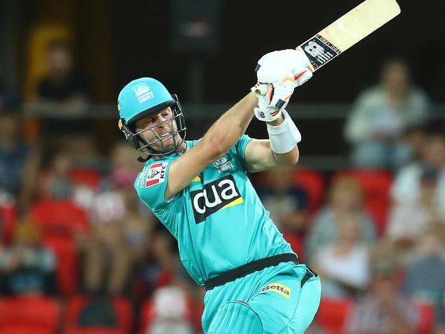 GOLD COAST, AUSTRALIA - JANUARY 10: Jack Wildermuth of the Heat is bowled out during the Big Bash League match between the Sydney Sixers and the Brisbane Heat at Metricon Stadium, on January 10, 2021, in Gold Coast, Australia. (Photo by Chris Hyde/Getty Images)