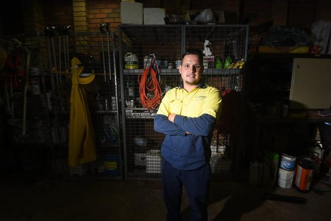 Aboriginal Council trainee Malcolm Saunderson is thrilled to have a job with Lismore Parks and Gardens Depot. Photo Marc Stapelberg / The Northern Star. Picture: Marc Stapelberg