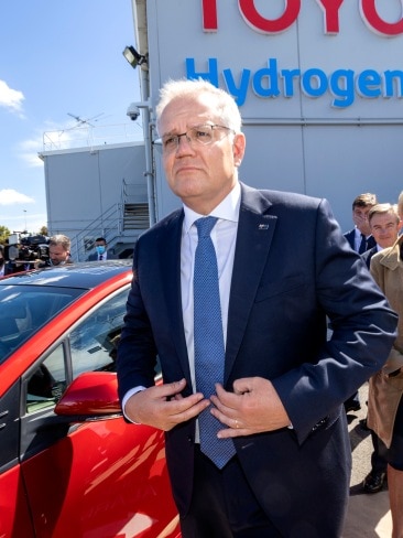Prime Minister Scott Morrison has defended his comments made on Bill Shorten in the last election campaign on electric vehicles. Picture: NCA NewsWire / David Geraghty