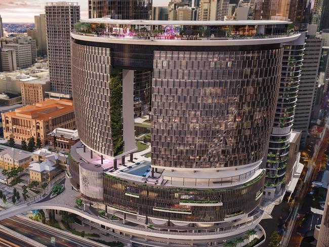 Artist’s impression of how the new Skydeck, 100 metres above ground, will look. Picture: Destination Brisbane Consortium.