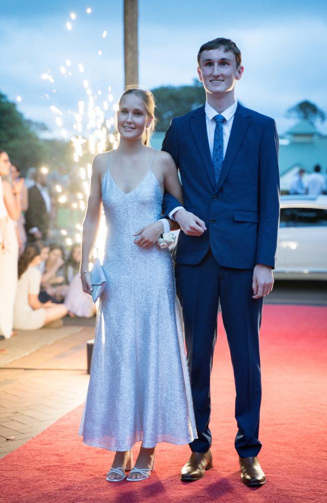 Ellie Heath and George Storie arrive at Toowoomba Anglican School class of 2024 school formal. Friday, November 15, 2024. Picture: Christine Schindler