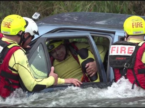 A man has had to be rescued from flood waters in Queensland’s north overnight, as the region continues to experience strong rainfall and flash flooding conditions.