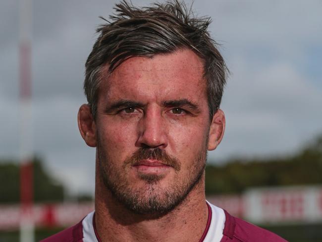 Reds lock Kane Douglas in old style maroon jersey for interstate game. Photo Brendan Hertel, QRU