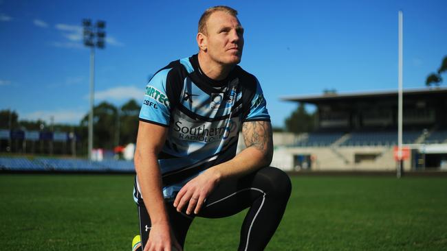 Luke Lewis at Cronulla Sharks training at Shark Park ahead of their top of the table clash with the North Queensland Cowboys. pic Mark Evans