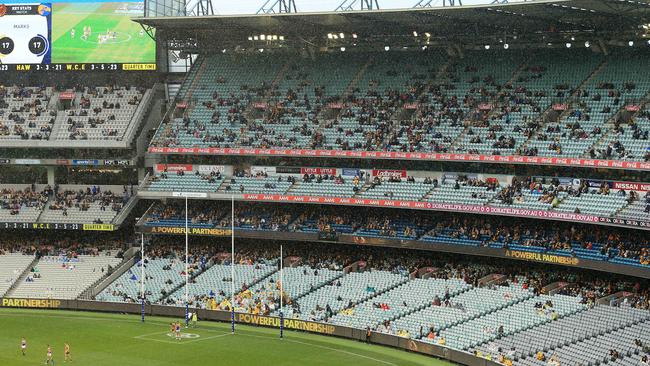 The Grand Final at a deserted MCG on a Saturday night is a depressing prospect. Picture: Mark Stewart