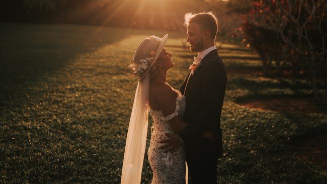 Blaire and Josh Slade make the most of golden hour at Mission Beach. Picture: Perspectives Photography