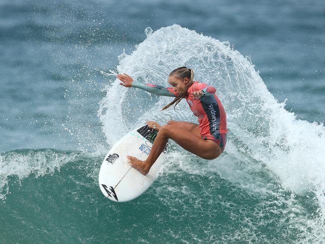 Isabella Nichols competes in the women's final during the Sydney Surf Pro. Picture: Cameron Spencer/Getty Images