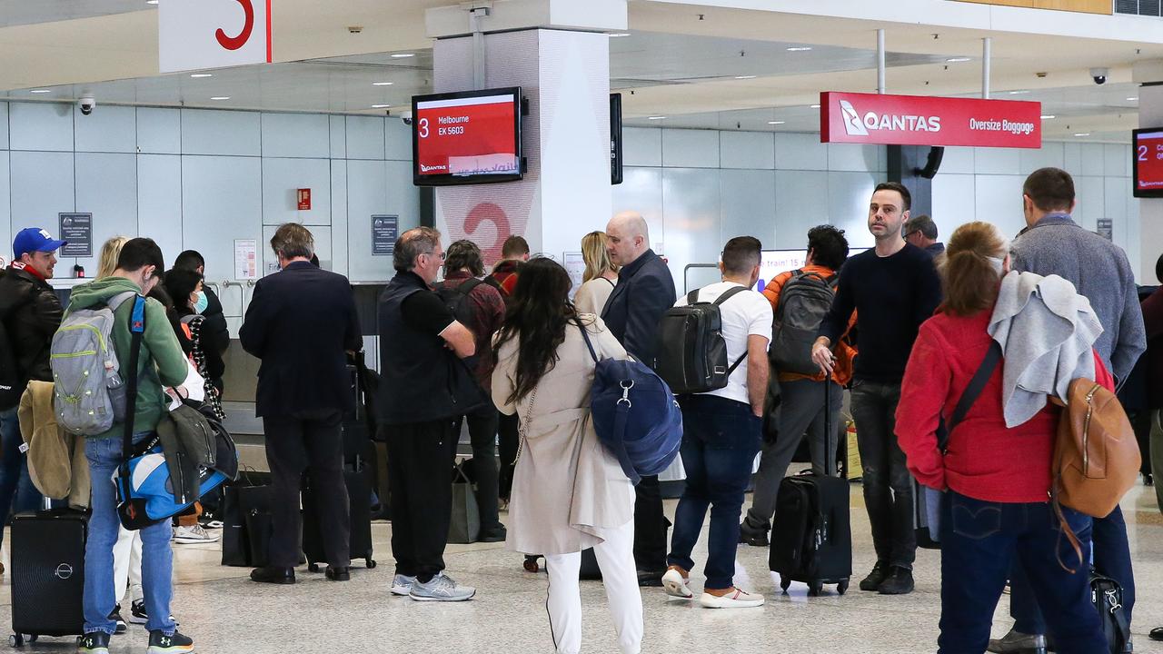 Guns have been left on arrivals carousels at the Qantas terminal. Picture: Gaye Gerard