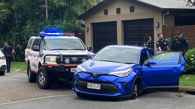 An allegedly stolen late model Toyota Corolla was stopped by police tyre spikes in Brinsmead this week. Picture: Greg Soandso