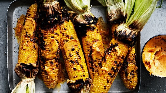 Grilled corn on the cob.