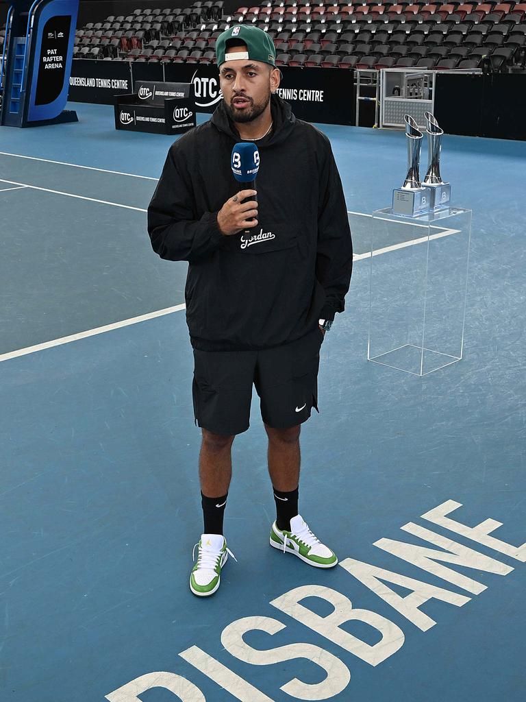 Nick Kyrgios returns to the Brisbane International. Photo: Lyndon Mechielsen/Courier Mail