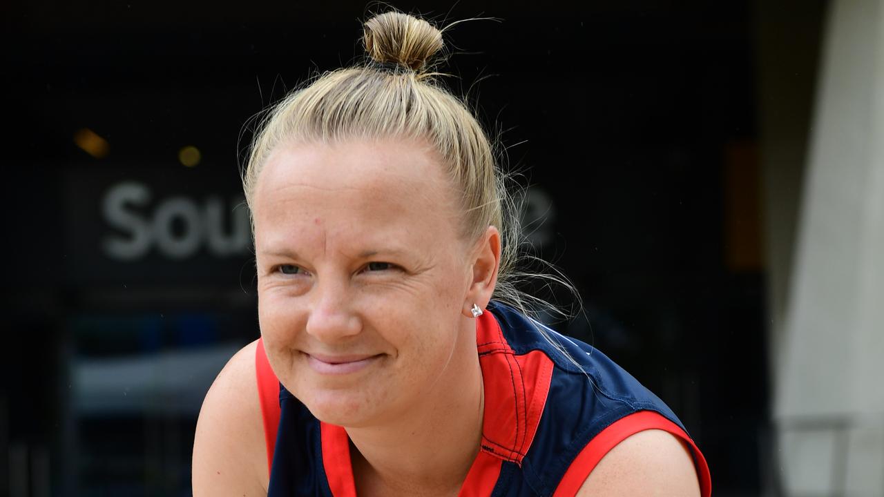 Norwood co-captain Bec McMahon during the SANFLW launch at Adelaide Oval in 2019. Picture: AAP/Mark Brake