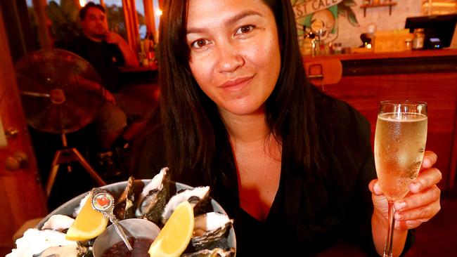 Burgster, Palm Beach co-owner Rochelle Smith with the popular $1 oysters on offer every Friday. Picture Mike Batterham