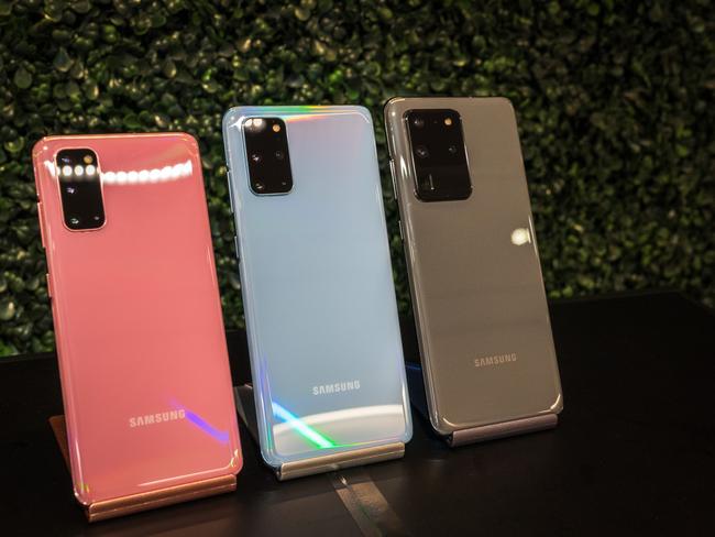 Prices for the Galaxy S20 phones, due in Australia on March 6, will range from $1349 to $2249. Picture: Jennifer Dudley-Nicholson/News Corp Australia