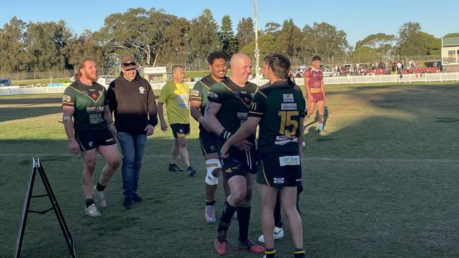 All smiles for the Stingrays of Shellharbour after their derby win. Picture: Kevin Merrigan