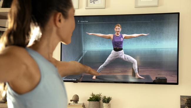 A Peloton yoga class