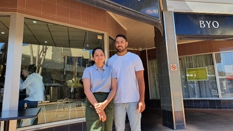 PICCOLO'S CAFE: Front: Owners Pearl Randhay and Rupinder Singh, Back: Yanlou, Chloe, Sachin and JD.