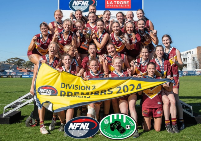 Lower Plenty celebrates its NFNL Division 2 premiership. Picture: Field of View Photography