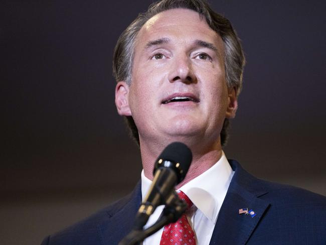 CHANTILLY, VIRGINIA - NOVEMBER 02: Virginia Republican gubernatorial candidate Glenn Youngkin speaks during an election-night rally at the Westfields Marriott Washington Dulles on November 02, 2021 in Chantilly, Virginia. Virginians went to the polls Tuesday to vote in the gubernatorial race that pitted Youngkin against Democratic gubernatorial candidate, former Virginia Gov. Terry McAuliffe.   Anna Moneymaker/Getty Images/AFP == FOR NEWSPAPERS, INTERNET, TELCOS & TELEVISION USE ONLY ==