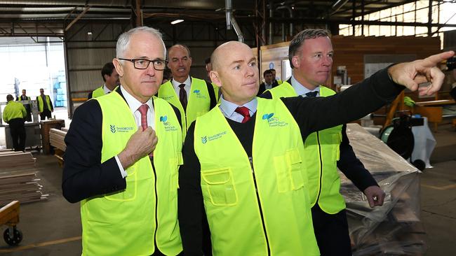 James Neville Smith with Prime Minister Malcolm Turnbull in Launceston. Picture: Chris Kidd