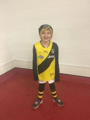 Georgia in her Richmond Tigers gear. Picture: Supplied