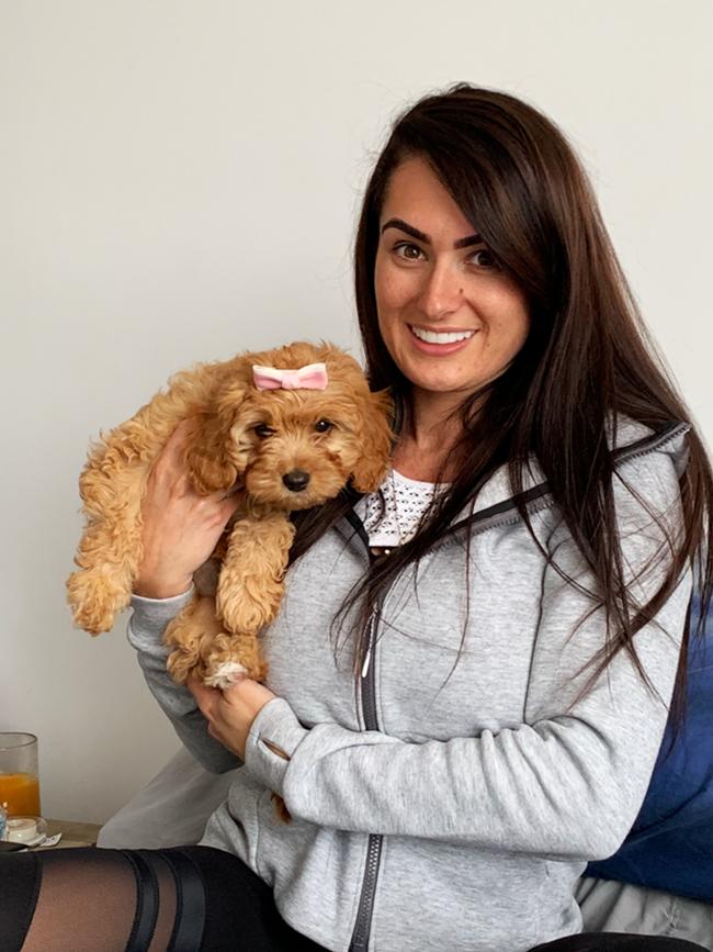 Del Busso with her cavoodle named Meatball.