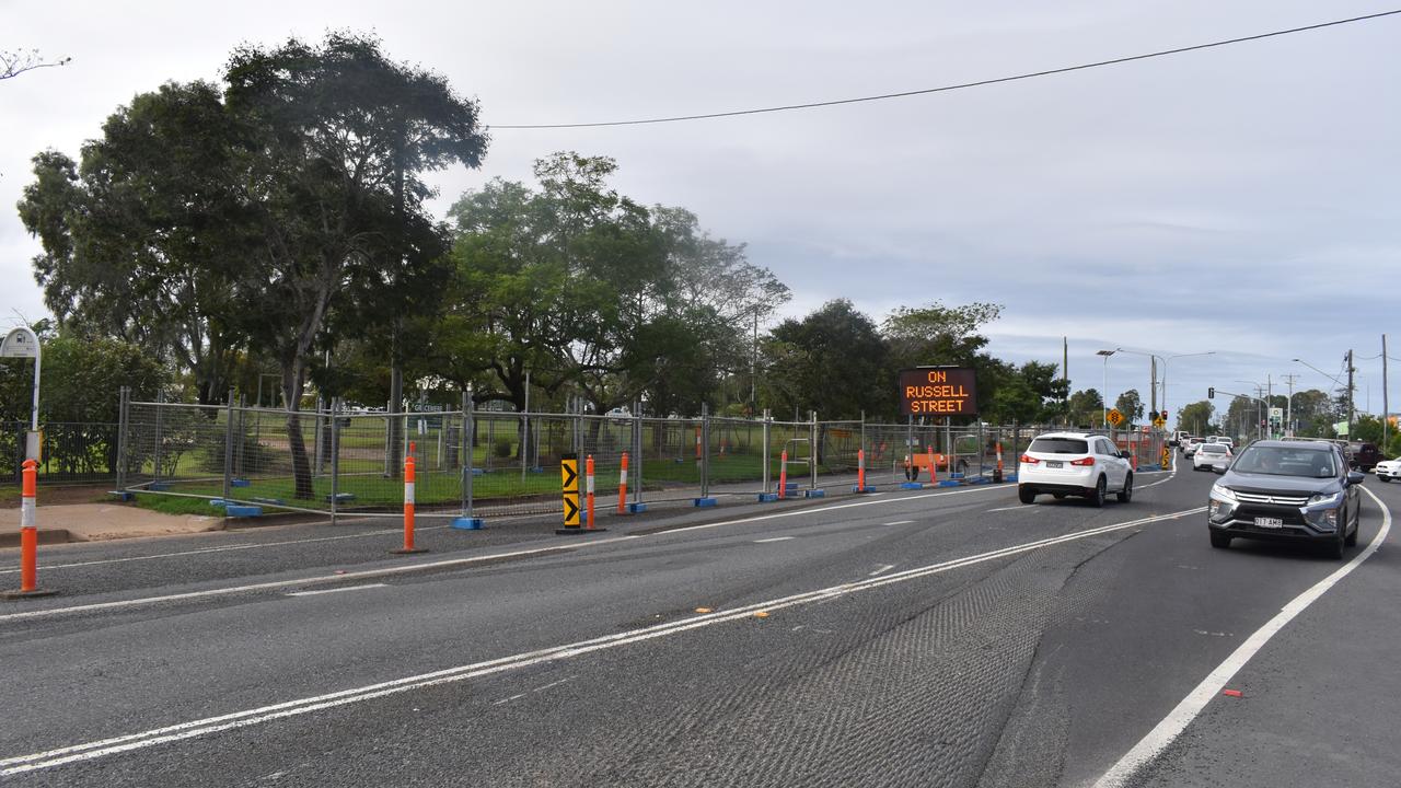 The proposed site, pictured during roadworks, would be right on the new Gracemere main street.