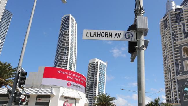 Elkhorn Ave Surfers Paradise, once a high end shopping area, is now looking rundown and unloved. Picture: Glenn Hampson.