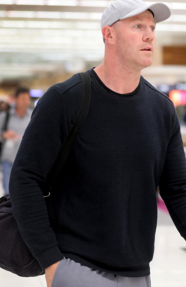 Barry Hall at Adelaide Airport on Sunday. Picture: Dean Martin/AAP