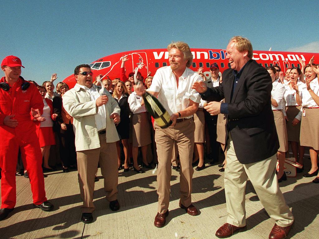 Sir Richard Branson and Premier Peter Beattie launch Virgin Blue’s first flight – destined for Sydney.