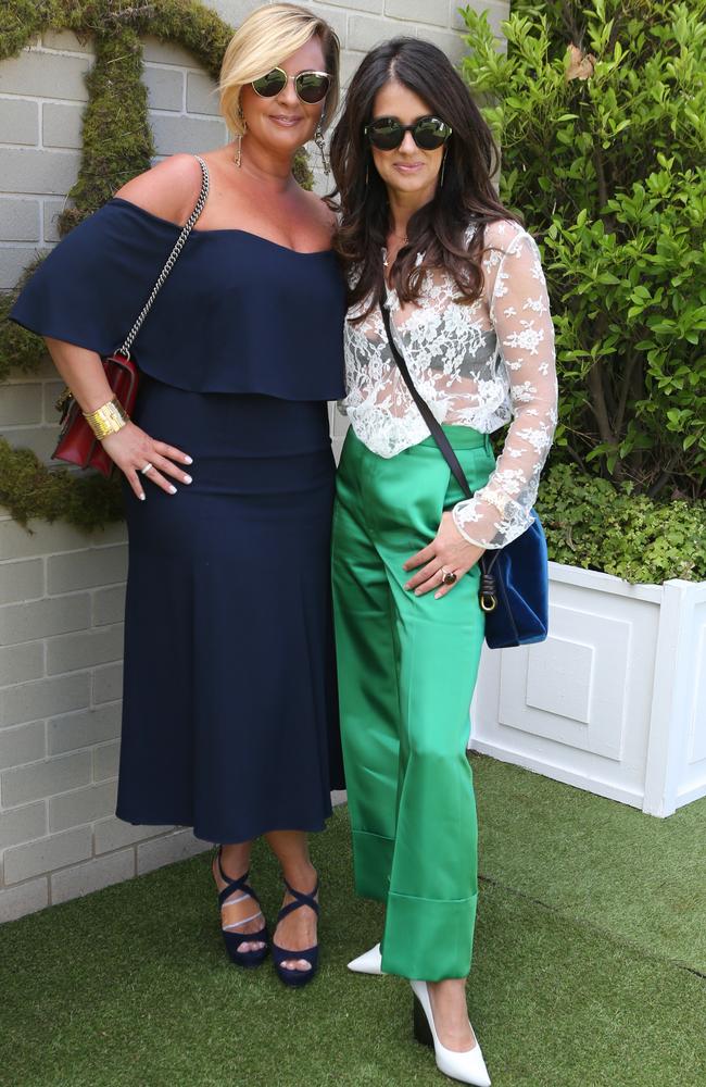 Chyka-Chyka boom-boom Keebaugh with Cindy Coade at the Mercedes-Benz ladies lunch at Albert Park. Cindy Coade. Picture: Julie Kiriacoudis