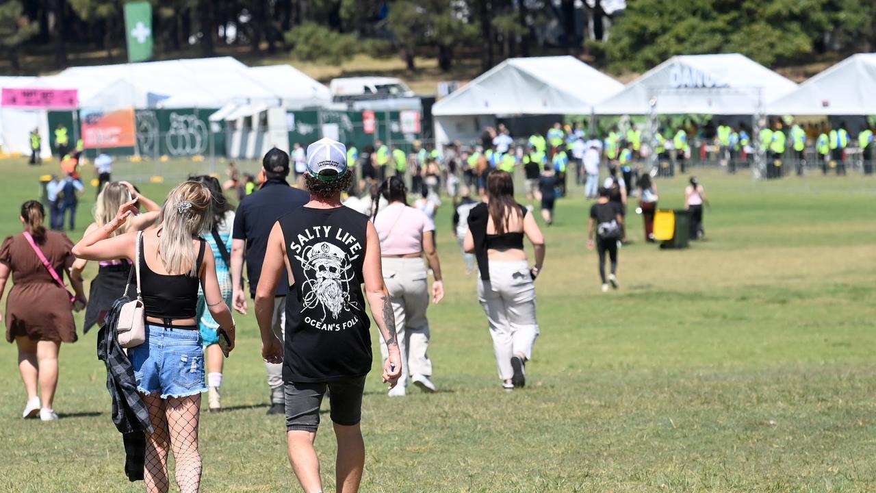 Festival-goers are urged to look after one another during the heatwave and beware the signs of danger – especially if they are taking illicit substances. Picture: NCA NewsWire / Jeremy Piper