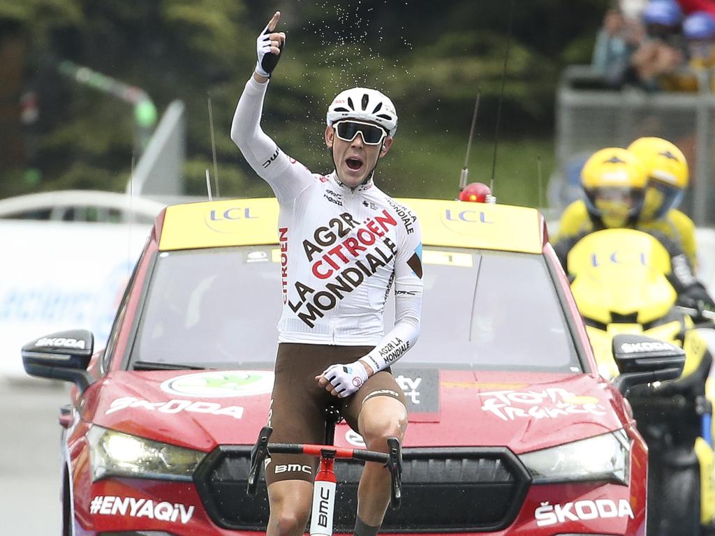O’Connor had won races before, but nothing compared to claiming a stage win at the Tour. Picture: John Berry/Getty Images