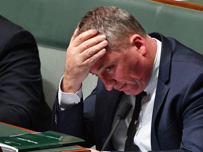 Barnaby Joyce has spoken about his struggle amid his marriage breakdown. Picture: AFP