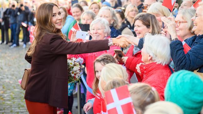 Mary mingled with royal fans who patiently waited to catch a glimpse of the monarch. Picture: Getty Images