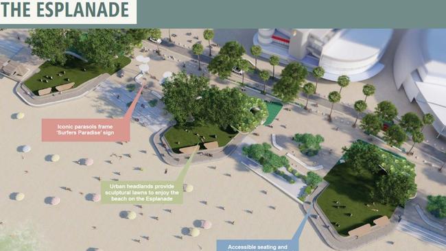 Some of the designs for the Surfers Paradise revitalisation project.