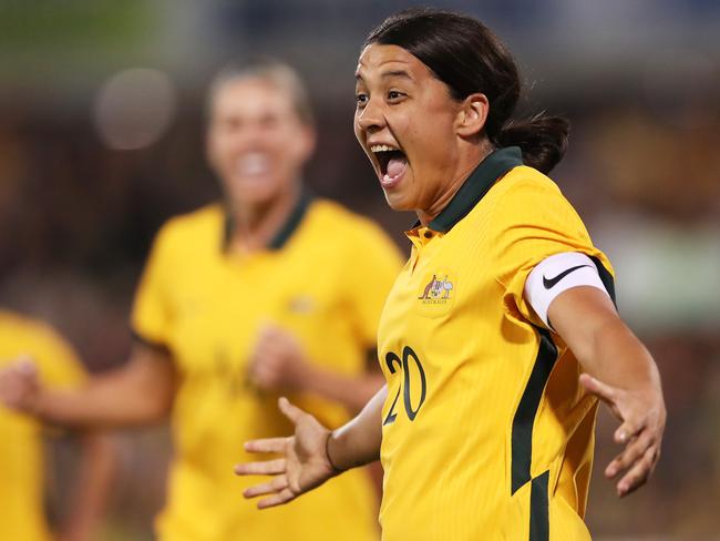 Sam Kerr gives England’s defenders a torrid time in the Women’s Super League. Picture: Matt King/Getty Images.