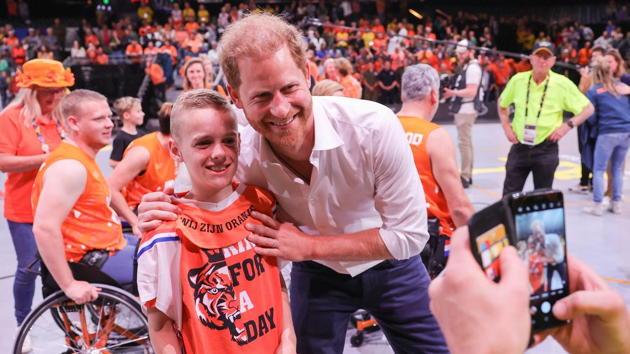 Prince Harry, Duke of Sussex attends the Wheelchair Basketball competition during day six of the Invictus Games The Hague. Picture: Chris Jackson/Getty Images for the Invictus Games Foundation