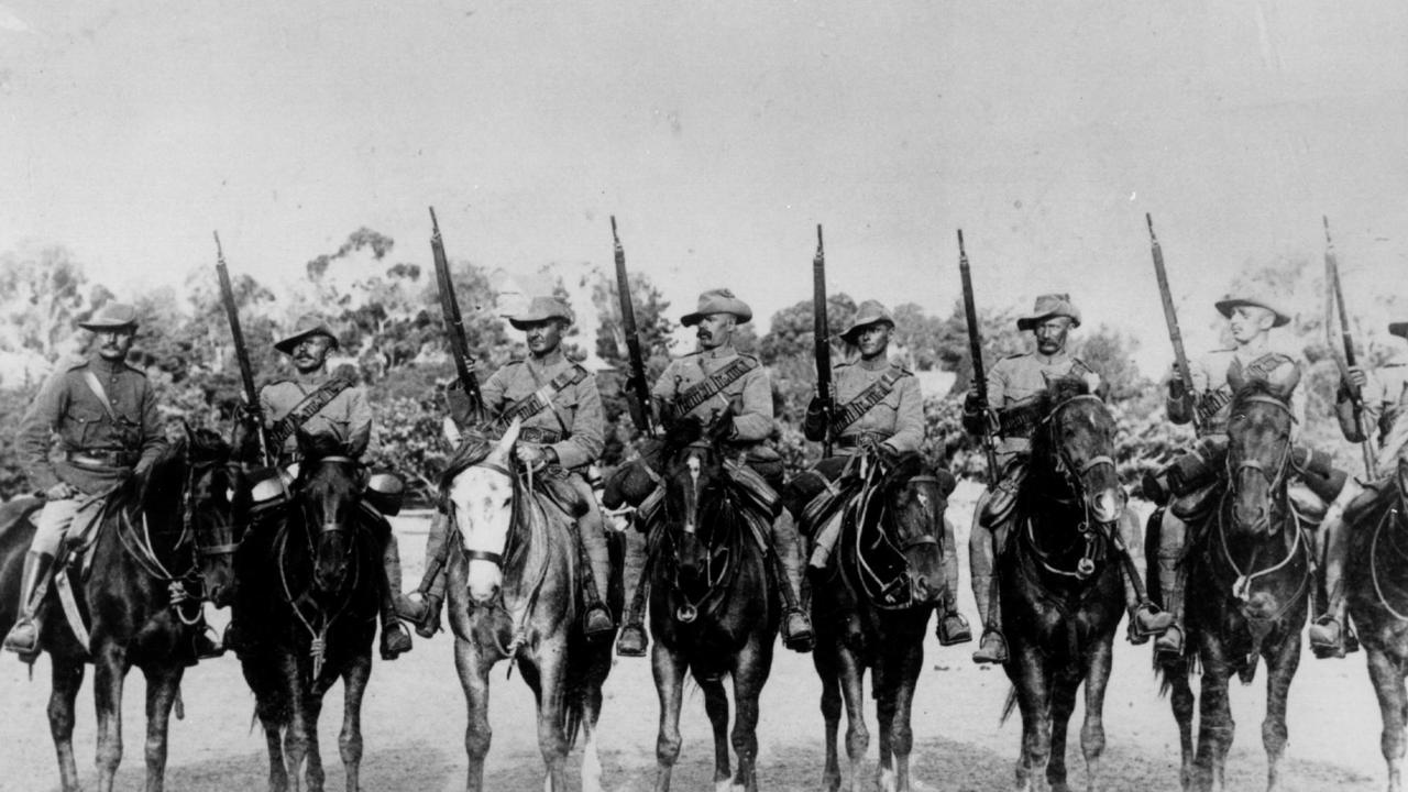 Morant, third from left, with soldiers from 2nd South Australian mounted rifles contingent. Picture: Australian War Memorial/Boer/War