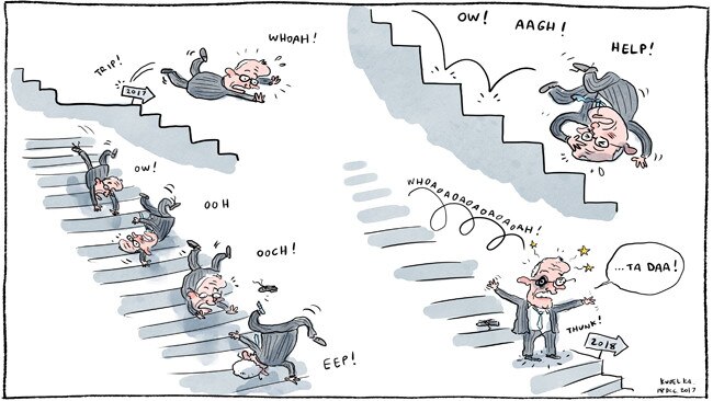 Jon Kudelka Letters page cartoon for 18-12-2017Version:  (650x366)COPYRIGHT: The Australian's artists each have different copyright agreements in place regarding re-use of their work in other publications.Please seek advice from the artists themselves or the Managing Editor of The Australian regarding re-use.