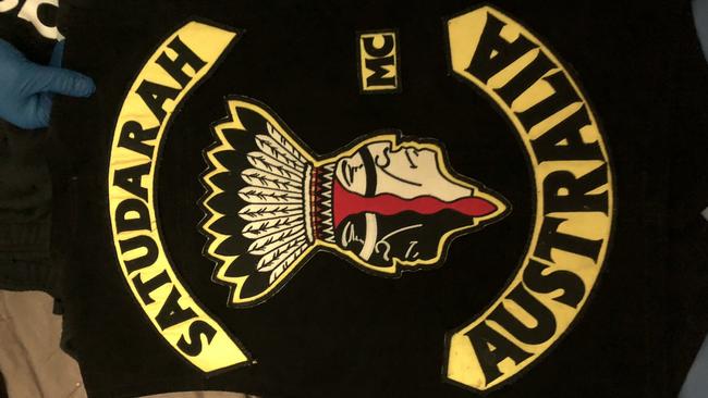 Vests displaying the Satudarah colours were also seized by police. Picture: NSW Police Media