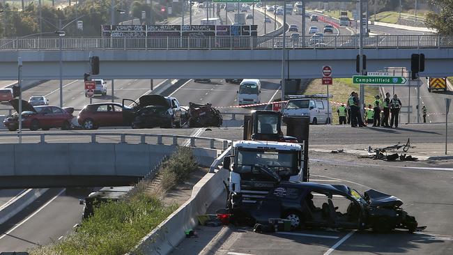 More than a dozen people were injured in the crash last night. Picture: Yuri Kouzmin