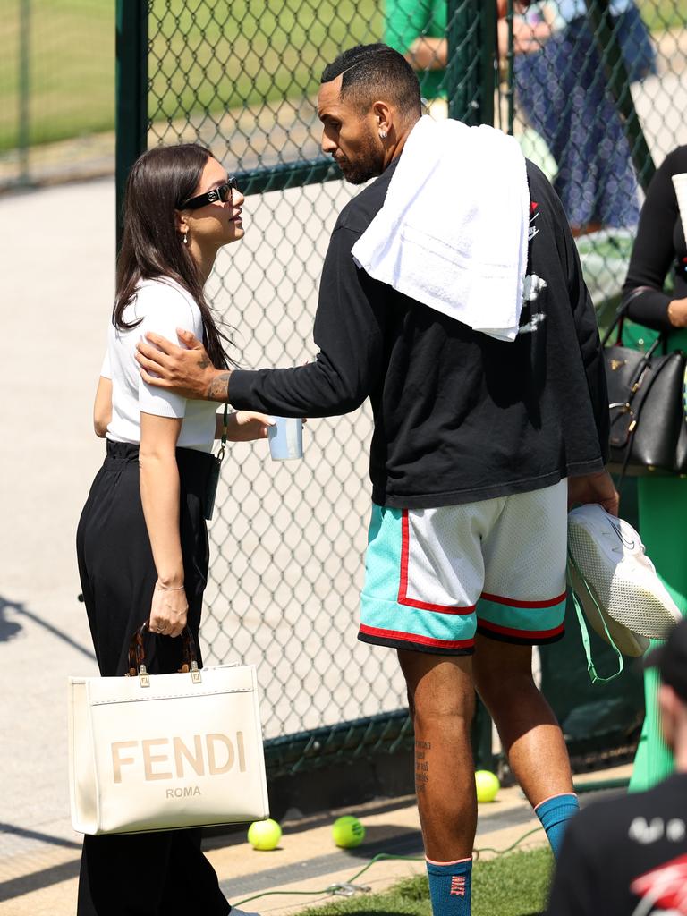 Nick Kyrgios and Costeen Hatzi. (Photo by Ryan Pierse/Getty Images)