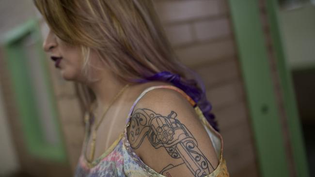 A female inmate waiting to compete in the annual beauty contest. Picture: AP Photo/Silvia Izquierdo.