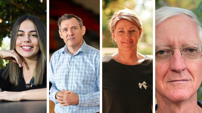 NT ELECTION 2020: Candidates for Fannie Bay: Rebecca Jennings (Territory Alliance), Michael Gunner (NT Labor), Tracey Hayes (CLP), Peter Robertson (NT Greens)