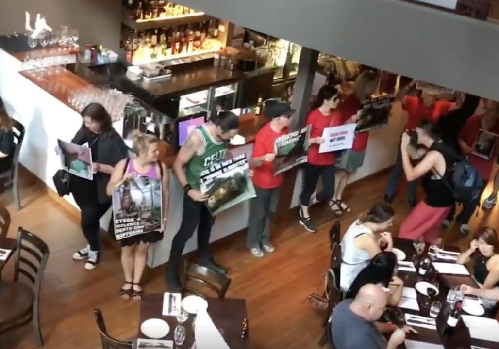 Vegan Activists Protest Inside Melbourne Steakhouse. Credit - Melbourne Cow Save via Storyful