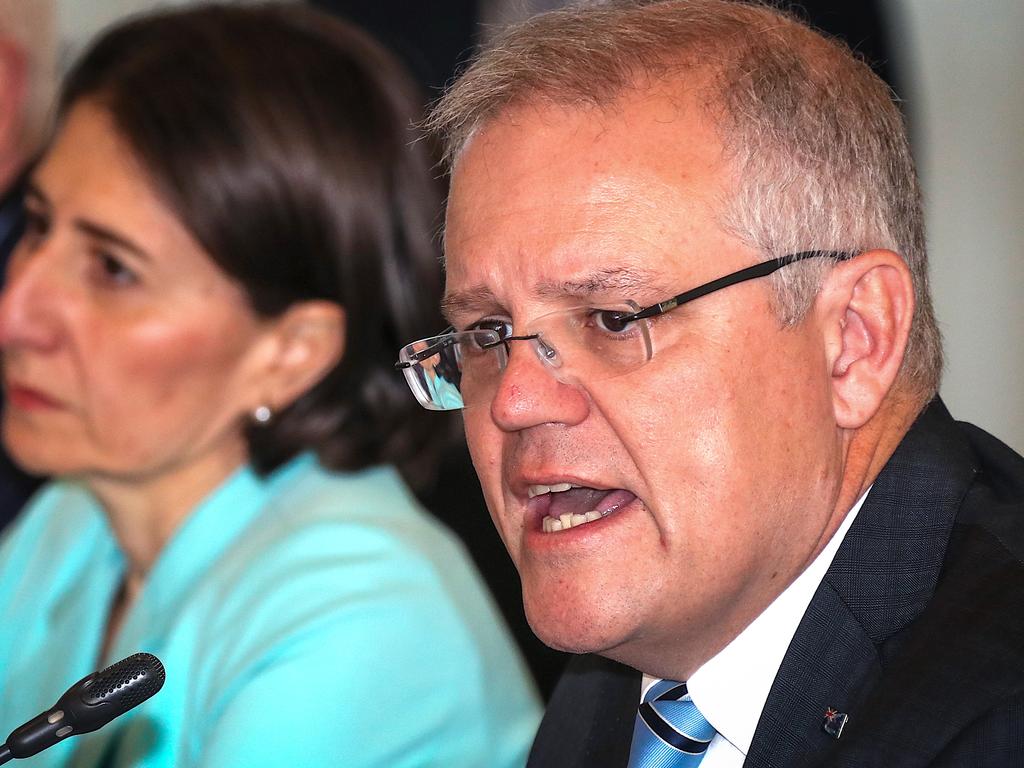 Prime Minister Scott Morrison speaks during the Meeting of the Council of Australian Governments (COAG). Picture: David Gray-Pool/Getty Images