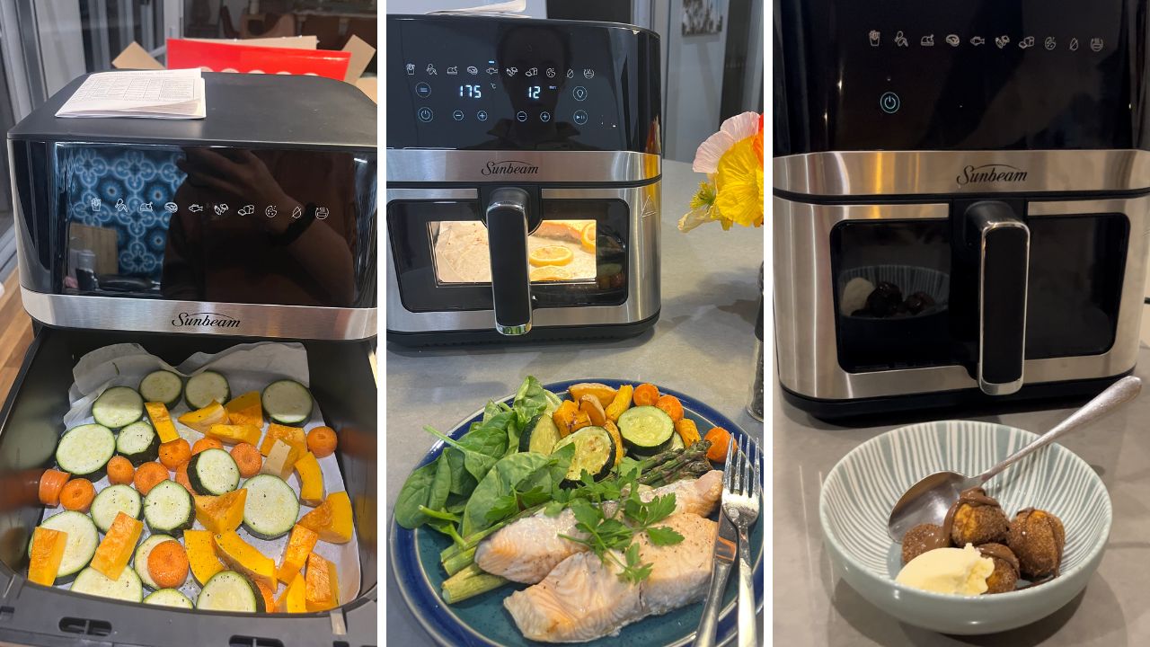 Testing out Sunbeam's Alinea Max DiamondForce Air Fryer. Picture: Supplied/Jessica Smith.