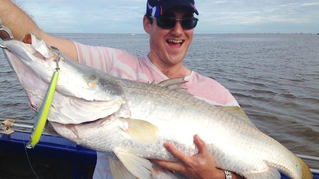 Oliver Lake fished Shady Camp with Justin Jones of Obsession and caught a ripper 105cm barra on the new Bomber Longshot